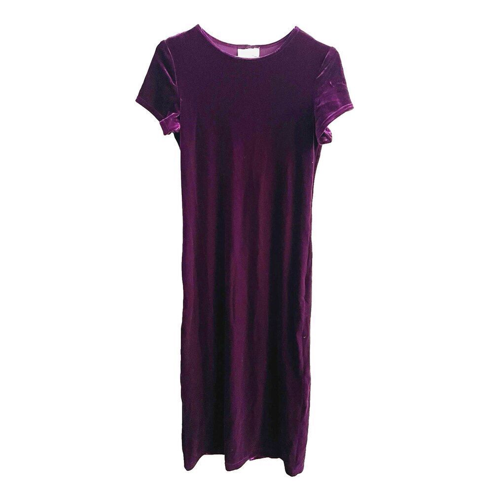 Vtg Maggie Breen Girls Purple Velvet Dress 14 Maxi Formal Holiday Plum Party